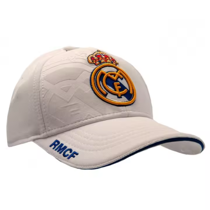 Real Madrid Gorra de Sol Blanca Adulto RMCF Nº3 Escudo del Club - Licencia Oficial - 1