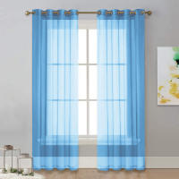 Cortina De Ventana Perforada De Color Sólido De Terylene 1PC Antipolvo Decorativa Y Bebida Clásica Para Adornos De Ventanas - details 35