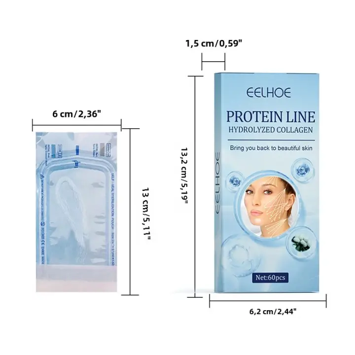 Línea De Proteína 60 Hilo De Seda De Fibra De Colágeno Esencia Antienvejecimiento Levantamiento Facial Hialurónico Tensión Cuidado De La Piel Sin Agujas - 1
