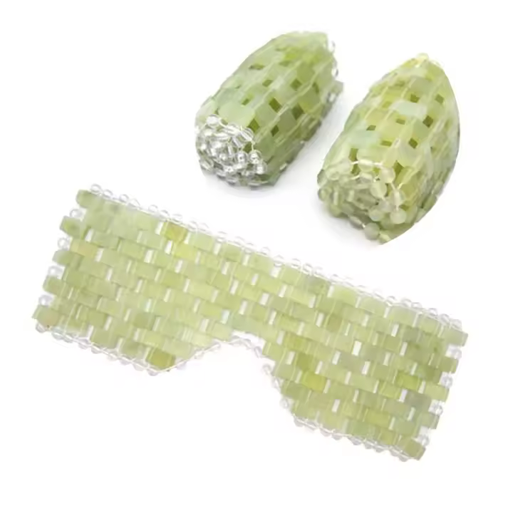 Masajeador De Cara Con Jade Natural Terapia Fría Belleza Cuidado De La Piel Masaje Ocular Relajación Parche De Sueño Antiarrugas Herramienta SPA - 1