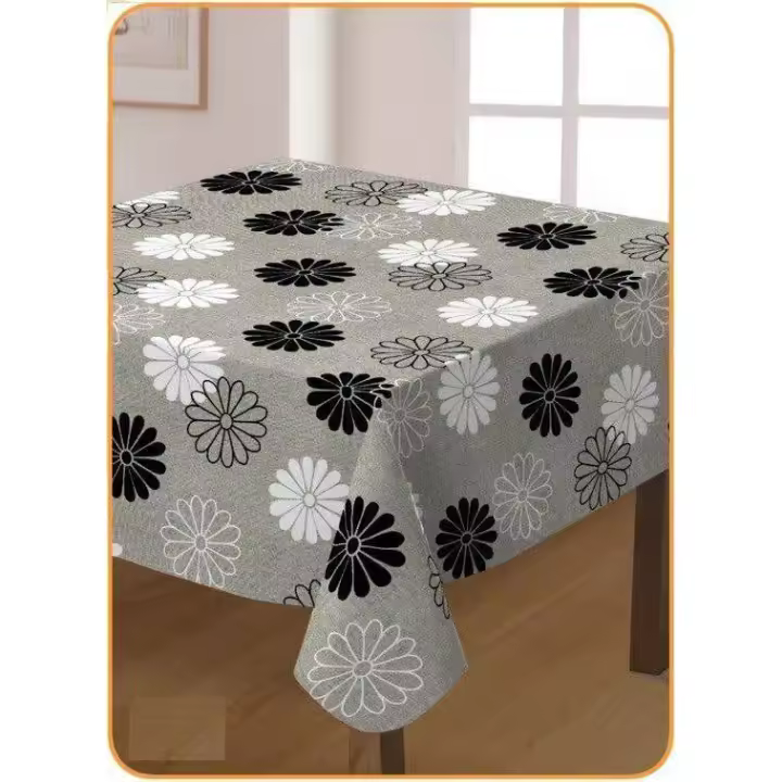 Mantel antimanchas de tela resinados por metros - Flores grises 45926-1    mantel por metros; manteles; mantel barato; mantel jardín - 1