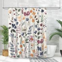 Cortina De Ducha 180x200, Estampada Botánico Colorido con Agujas Cortina BañO Lona Impermeable Antimoho Cortina De Ducha Cortinas De BañO con 12 Ganchos - details 7