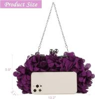 Bolso de Mano de Noche para Mujer Bolso de Flores con Cadena para Fiesta de Boda para Mujer, Monedero - details 0