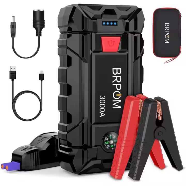 BRPOM Arrancador de Coches, Arrancador de Baterias de Coche 12V Carga Rápida QC3.0, Espera Larga (3000) - 1