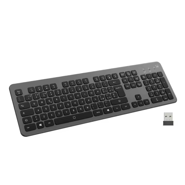 Ewent ew3296 teclado inalambrico multiconexion - 3 conexiones simultaneas - 1xwireless 2.4ghz, 2xbluetooth 5.0 - color negro - 1