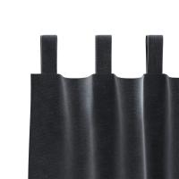 Cortinas Blackout vidaXL con lazos de colgar 2 pcs Gris oscuro terciopelo - details 3