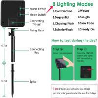 Luces Fairy Solar Para Exteriores IP65 Impermeables Con 8 Modos De Iluminación Adecuadas Para Decoración De Navidad Y Bodas - details 8