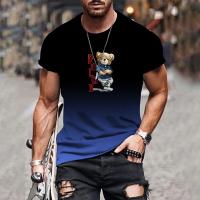 Camiseta Casual Para Hombre Con Estampado 3D Gradiente Transpirable Y Cómoda De Verano Con Cuello Redondo Manga Corta Talla Grande XS-6XL - details 3