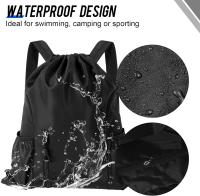Mochilas de Cuerdas,Impermeable Deporte Mochila Ligera Nylon Bolsa de Gimnasio with Cordón para Hombre Mujer,Gym Bag para Deporte - details 2
