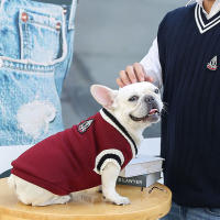 Chaleco De Punto Para Perro Y Gato Estilo Universitario Con Cuello V Teddy Bomei Diversión Para Todas Las Estaciones Especialmente Otoño E Invierno - details 15