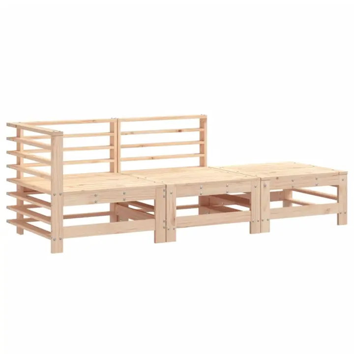 vidaXL Juego de muebles de jardín 3 piezas madera maciza de pino - 1