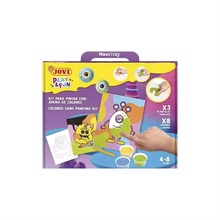 JOVI KIT JOVI PINTA CON ARENA DE COLORES MONSTRUOS DIVERTIDOS PLAY&FUN 28x21x5 Cms. - 1