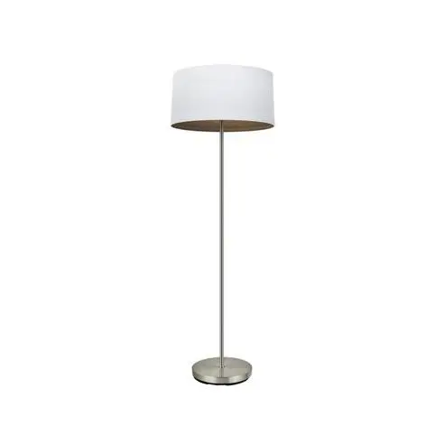 FABRILAMP Lámpara de Pie Tatiana para Salón - Niquel/Blanco-Madera Oscura - 162x40x40 Cm - 1