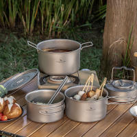Set De Cocina Portátil Boundless Voyage De Titanio Ligero Para Expediciones Senderismo Picnics Pesca Vaso De Cocina Para Camping - details 10