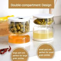 Juego De Botellas De Vidrio Para Ensalada Con Desagüe Y Estilo Japonés Jarra De Ajo Con Flip Y Estrainer Diseño De Horloge Para Olivas Y Alimentos En General - details 1