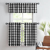 Cortinas a Cuadros 132x38cm 1 Pieza 68x60cm 68x91cm 2 Piezas Translúcidas Para Cocina Material 100% Poliéster Sin Capa Doble - details 9