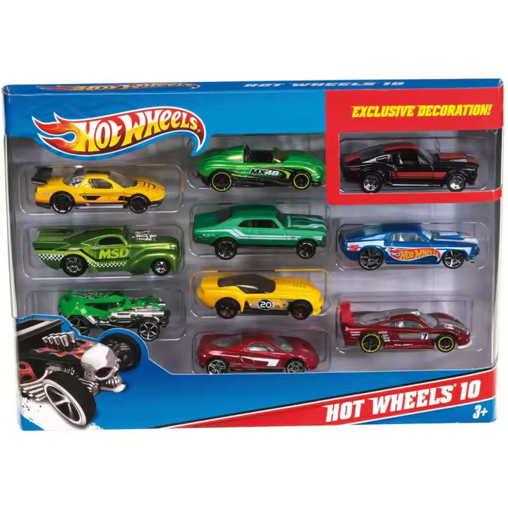 Hot Wheels Pack 10 Vehículos de Juguete Mattel 54886 Vehículos para jugar - 1
