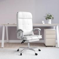 vidaXL Silla de oficina reclinable masaje cuero sintético en color Blanco/Negro/Rosa | cómodas modernas ergonómicas para comedor cocina salón hogar - details 0