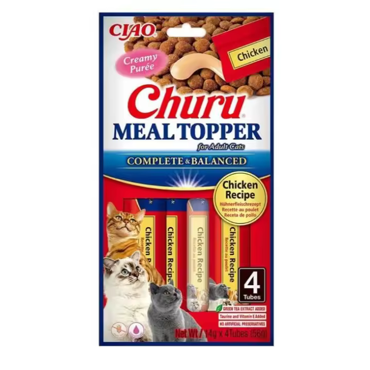 Pack De 6 Churu Cat Meal Topper Pollo Complemento Alimentario Completo Y Equilibrado Para Gatos - 1
