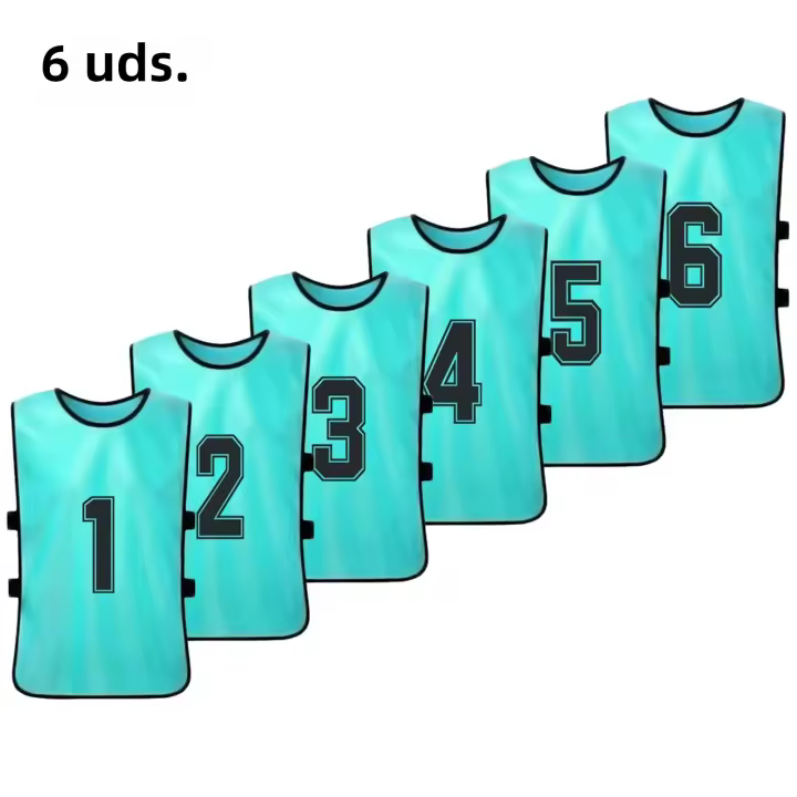 6PCS/2PCS Chalecos De Fútbol Para Adultos Y Jóvenes Rápidos De Secado Uniformes De Equipo De Fútbol Para Entrenamientos Y Partidos Amistosos Con Números - 1