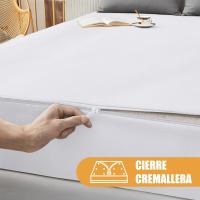 (🇪🇸) JIMÉNEZ®️ - COFLOR SPAIN®️ - Funda de Colchón de Microfibra Transpirable, blanca con Cremallera en (L) tacto muy suave, calidad / precio excelente. Jiménez Home. - details 2