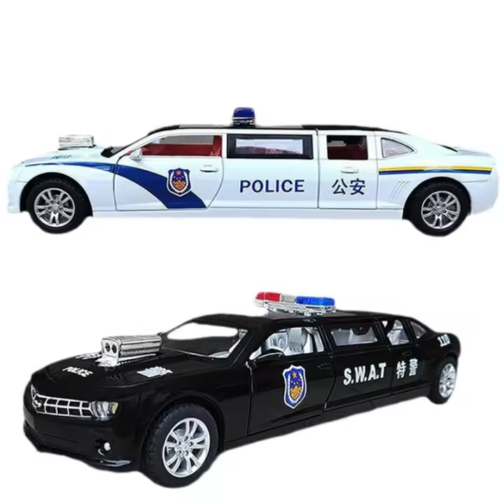 Coche Policial CHEVROLET EXTENDIDO a Escala 1:32 Con Sonido Y Luz Vehículo De Retroceso Para Decoración Juguete Educativo Para Niños - 1