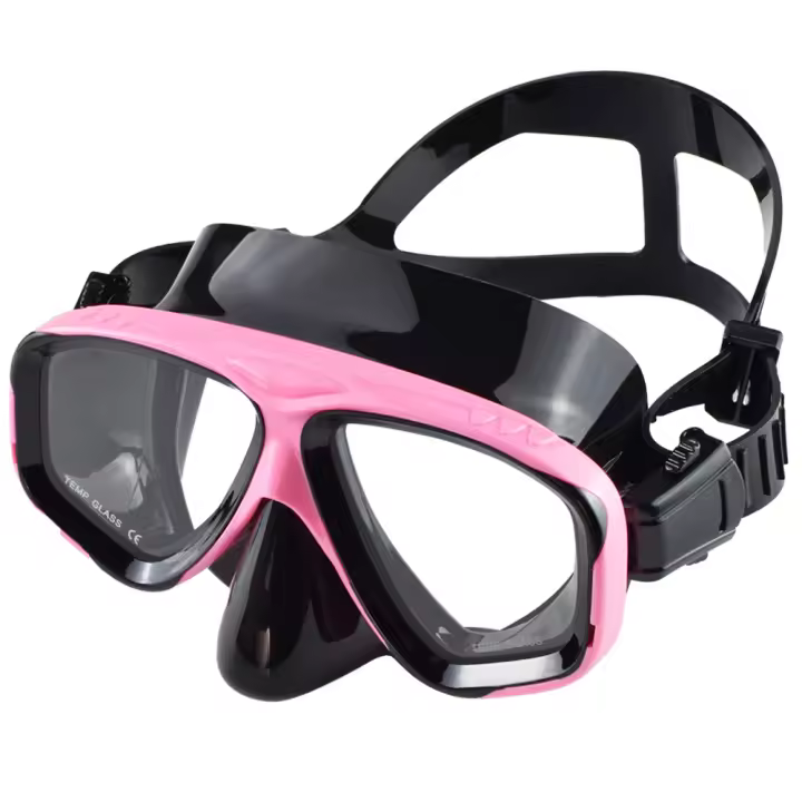 Máscara De Snorkel Antigolpes Con Visera Ajustable Para Natación Y Diving Lentes De Vidrio Templado Y Perno De Silicona Amplio Campo De Visión Cubre Nariz - 1