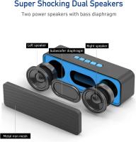 Altavoz Bluetooth portátil, Altavoz inalámbrico Bluetooth 5,0 with Graves Estéreo 3D Hi-Fi, Katería incorporada de 1500 mAh, Tiempo de reproducción 12H (Azul) - details 0