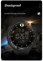 Reloj Deportivo Al Aire Libre Para Hombres Pantalla Grande LED Luminosa Resistente Al Agua Camuflaje Digital Con Alarmas Y Calendario - details 7