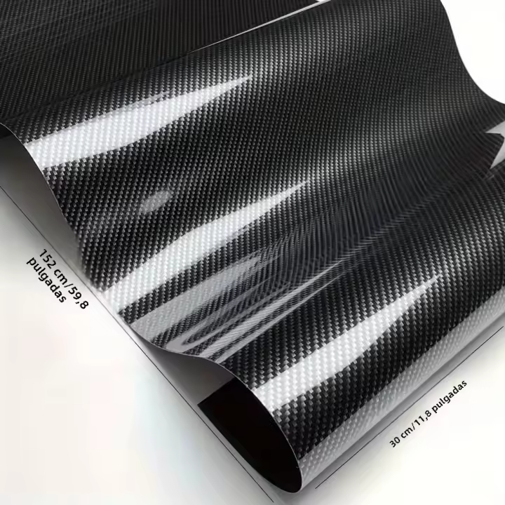 Pegatinas De Coche En Fibra De Carbono 9D Negras Brillantes Protección Antarrugas Fácil Corte Para Exterior E Interior Del Automóvil - 1