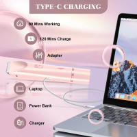 Afeitadora Eléctrica Para Mujer Con Doble Cabeza Recargable Por USB Función Seco Húmedo IPX7 Impermeable Trimmer De Cabello Corporal - details 7