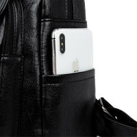 Mochila blanca de cuero para mujer, morral escolar de gran capacidad para viaje - details 27
