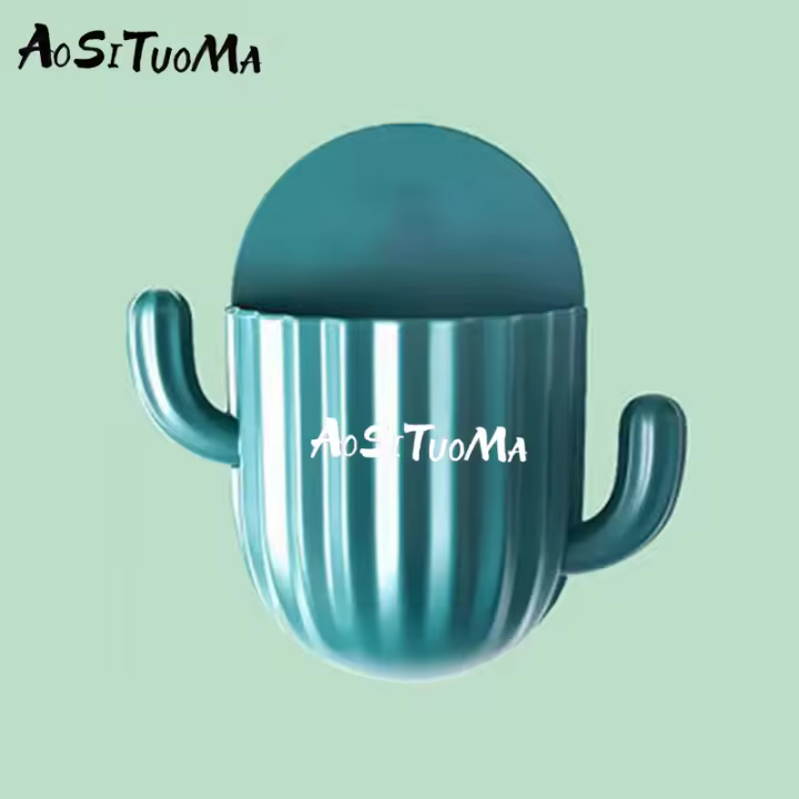 Porta-Pinceles De Cactus Lindo Soporte Para Cuchillas Autoadhesivo Organizador De Artículos De Baño Y Cocina Para Almacenamiento De Cepillos De Dientes - 1