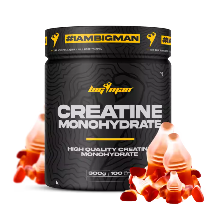 BIGMAN  PACK CREATINA MONOHIDRATO 300gr, 200 MESH + REGALOS  INCREMENTA RESISTENCIA  POTENCIA LOS EFECTOS DE LOS ENTRENAMIENTOS  CRECIMIENTO MUSCULAR - 1