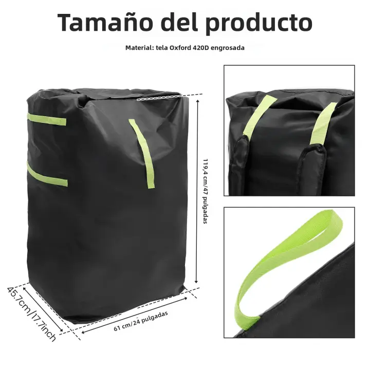 Bolsa De Almacenamiento Para Carrito De Bebé Impermeable De Tela Oxford Con Correa Ajustable Para Viaje En Tren Bolsa De Puerta De Verificación Con Estuche De Viaje - 1