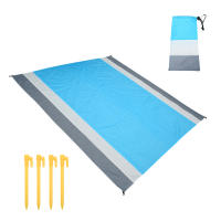 Estera de playa impermeable para acampar al aire libre estera de picnic 210 * 200 cm [costuras naranjas, blancas y azules] - details 1