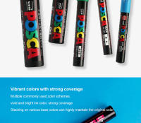 Juego De 16 Marcadores UNI POSCA De Japón Para Dibujo Y Pintura Acrílica Marcadores Permanentes Impermeables Para Niños Suministros De Arte PC-3M/1M/5M - details 1