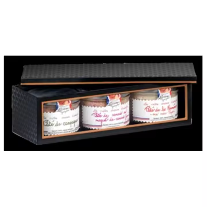 Caja para regalo gourmet en negro y cobre de la marca Gourmet Leon para productos gourmet - 1