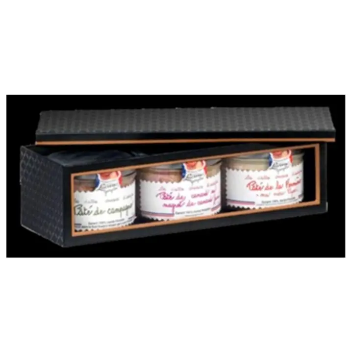 Caja para regalo gourmet en negro y cobre de la marca Gourmet Leon para productos gourmet - 1