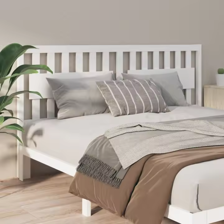 vidaXL Cabecero de cama madera maciza de pino blanco 125,5x4x100 cm - 1