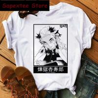 Camiseta De Anime Japonés Demon Slayer Kimetsu No Yaiba Para Mujer Dibujos Animados Kawaii Rengoku Camiseta Gráfica Tanjirou Kamado Tshirt Casual Manga Corto Algodón Poliéster Estilo Clásico - details 0