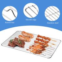 2Pcs Rack De Hornear Y Enfriamiento De Acero Inoxidable Resistente Al Calor Para Asar Y Barbacoa Relleno De Herramientas De Cocina - details 1