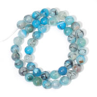 Talares De Piedra Natural Agate Azul Dragón Veinado Negro Bolas Redondas Para Fabricación De Joyas Pulsera Collar Accesorios 6/8/10mm - details 2