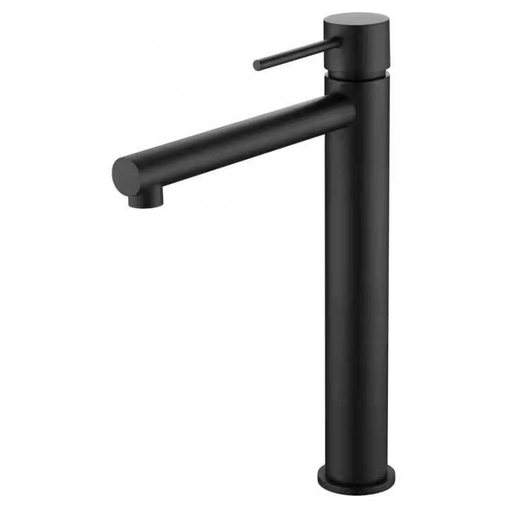 Imex Milos BDYS045-3NG grifo para lavabo sobre encimera de caño alto acabado negro mate - 1