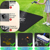 Alfombra De Barbacoa Grande 65 X 48 Pulgadas Doble Cara Resistente Al Fuego Impermeable Y Antigrasa Protector Para Pisos Y Patios - details 0