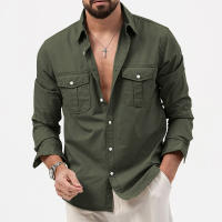 Camisa De Manga Larga Para Hombre Retro Tiki Color Sólido Fitness Harajuku Calle Alta Calidad Moda Running Fitness Otoño - details 18