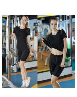 Top De Yoga Para Mujer 2023 Camiseta Deportiva De Secado Rápido Para Gimnasio Running Fitness Poliéster Spandex Manga Corta Transpirable Talla Verdadera - details 5