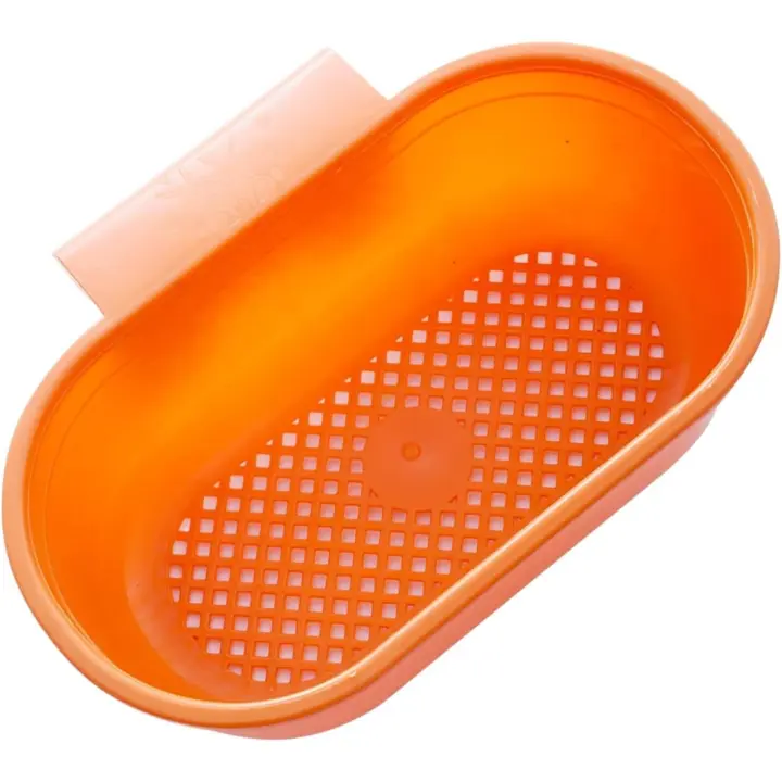 Colador de fregadero para Frutas y verduras, cesta de Drenaje, cesta de Lavado para fregadero de Cocina, cesta de Drenaje Colgante (Naranja) - 1