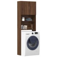 vidaXL Armario de lavadora madera ingeniería 64x24x190 cm en color Gris sonoma/Gris hormigón/Roble artisan y más | almacenamiento funcional diseño moderno para baño dormitorio sala - details 9