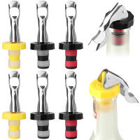 6Pcs Tapones Para Vino Con Sello a Vacío Reutilizable Accesorios De Cocina Y Barra Tapones Para Botella De Champagne Metal Inoxidable - details 3